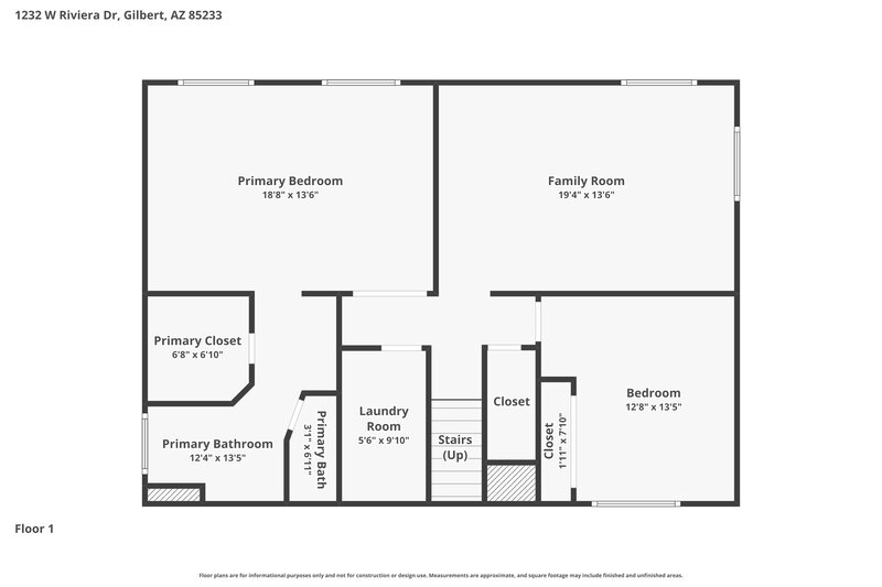 2,685/Mo, 1232 W Riviera Dr Gilbert, AZ 85233 Floor Plan View