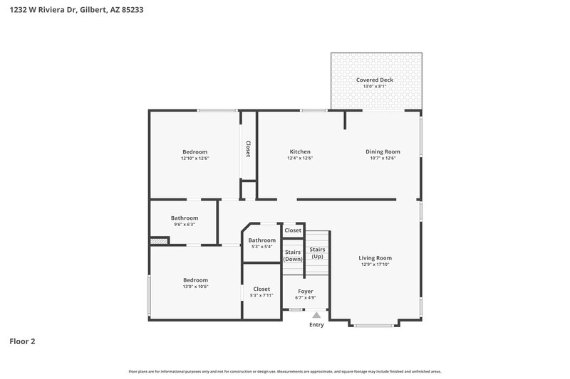 2,685/Mo, 1232 W Riviera Dr Gilbert, AZ 85233 Floor Plan View 2
