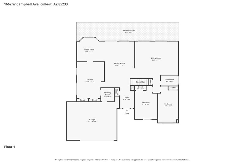 3,225/Mo, 1662 W Campbell Ave Gilbert, AZ 85233 Floor Plan View