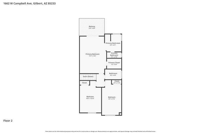 3,225/Mo, 1662 W Campbell Ave Gilbert, AZ 85233 Floor Plan View 2