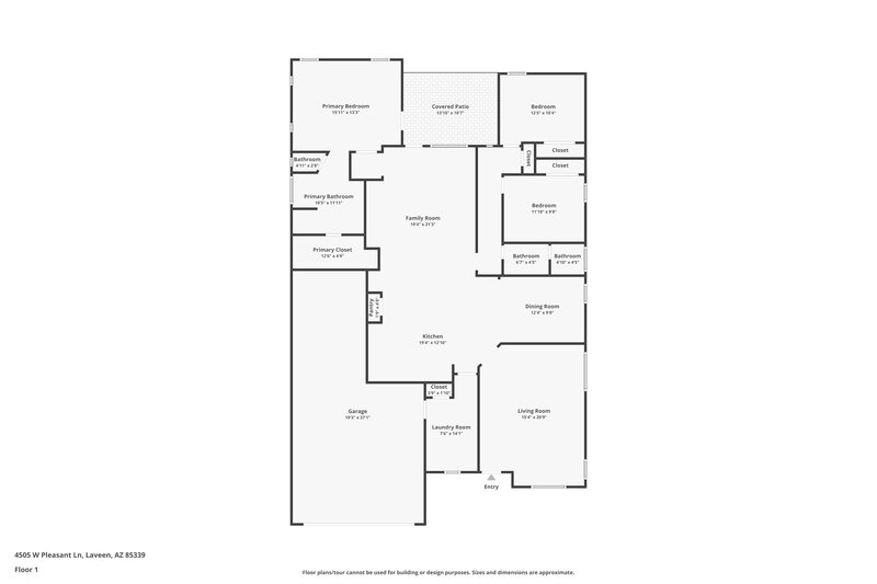 2,200/Mo, 4505 W Pleasant Ln Laveen, AZ 85339 Floor Plan View