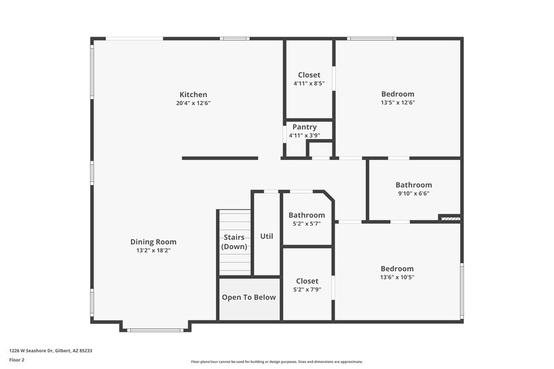 2,670/Mo, 1226 W Seashore Dr Gilbert, AZ 85233 Floor Plan View 3