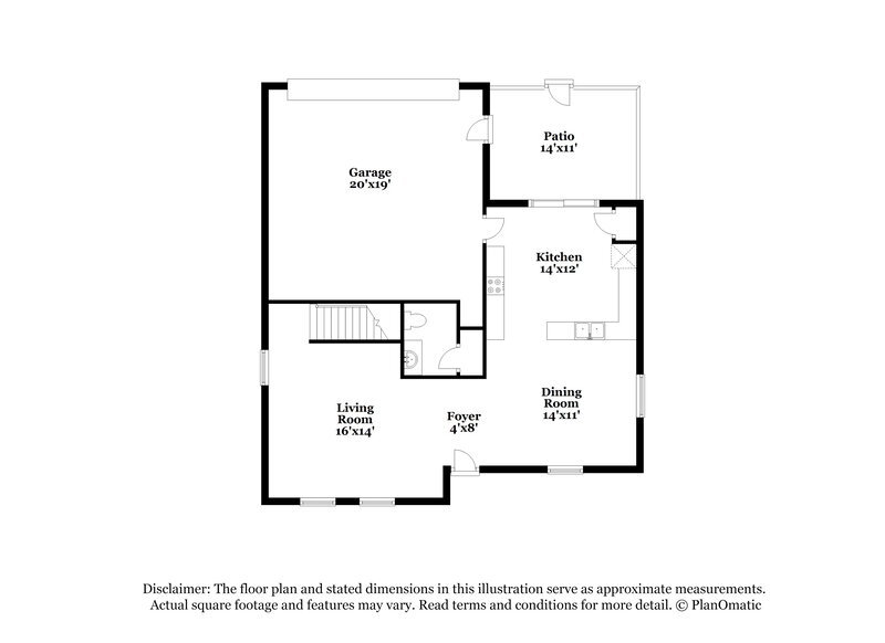 1,965/Mo, 5416 W Fulton St Phoenix, AZ 85043 Floor Plan View