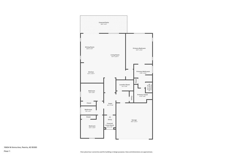 2,395/Mo, 10654 W Anna Ave Peoria, AZ 85383 Floor Plan View