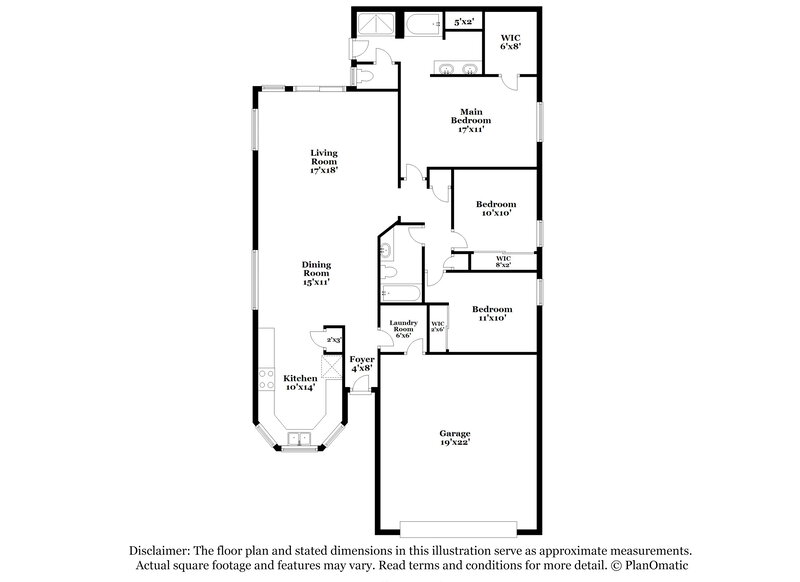 1,950/Mo, 15881 W Latham St Goodyear, AZ 85338 Floor Plan View