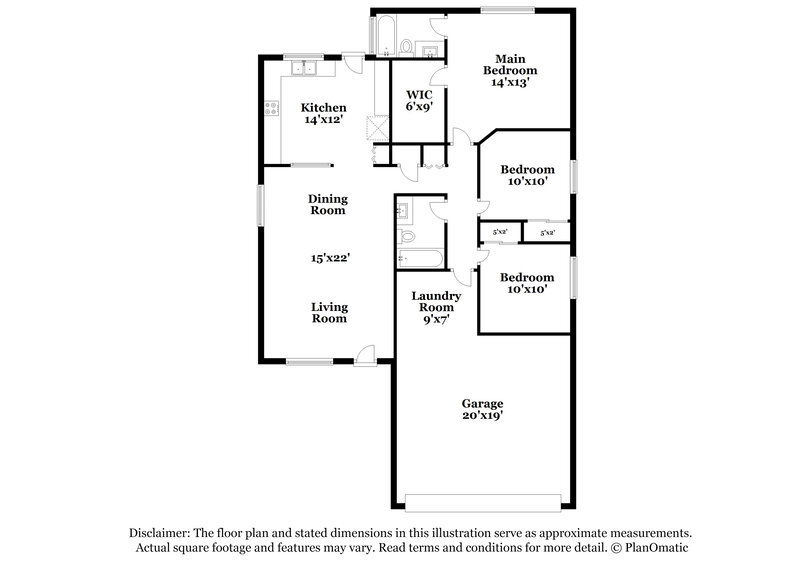 1,905/Mo, 15905 W Elm St Surprise, AZ 85374 Floor Plan View