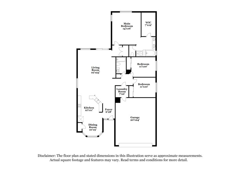 2,265/Mo, 11828 W Daley Ct Sun City, AZ 85373 Floor Plan View