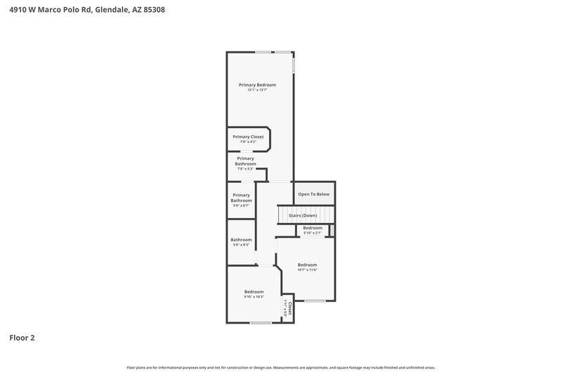 2,385/Mo, 4910 W Marco Polo Rd Glendale, AZ 85308 Floor Plan View 2