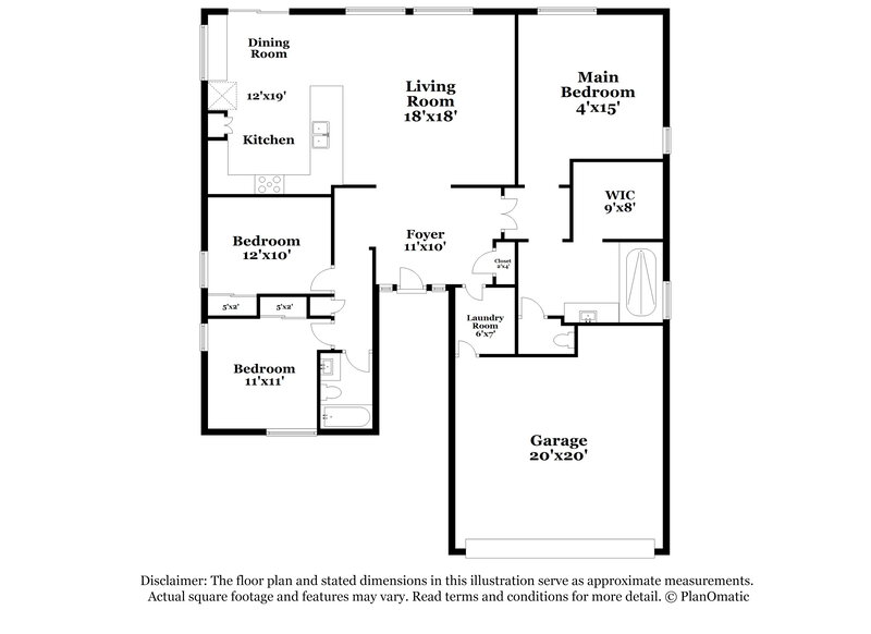 2,475/Mo, 3373 E Santa Fe Ln Gilbert, AZ 85297 Floor Plan View