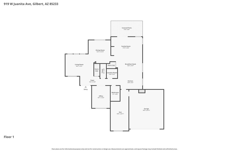 3,230/Mo, 919 W Juanita Ave Gilbert, AZ 85233 Floor Plan View