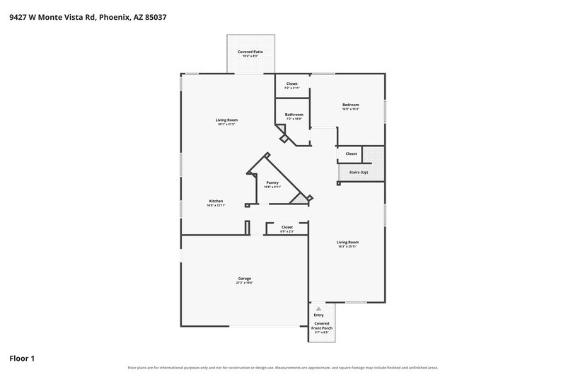2,990/Mo, 9427 W Monte Vista Rd Phoenix, AZ 85037 Floor Plan View