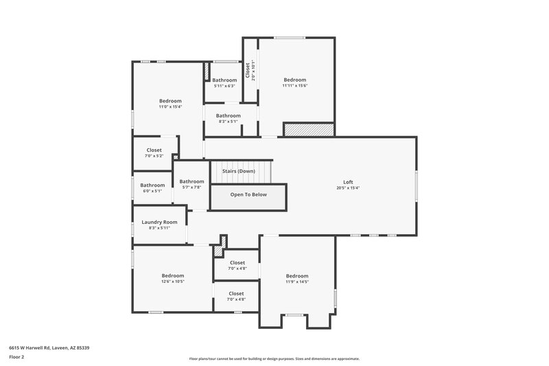 2,785/Mo, 6615 W Harwell Rd Laveen, AZ 85339 Floor Plan View 2