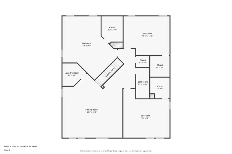 2,395/Mo, 23209 N 121st Dr Sun City, AZ 85373 Floor Plan View