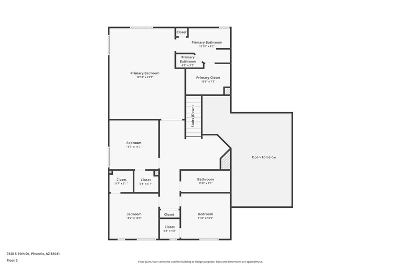 2,515/Mo, 7420 S 15th Dr Phoenix, AZ 85041 Floor Plan View 2