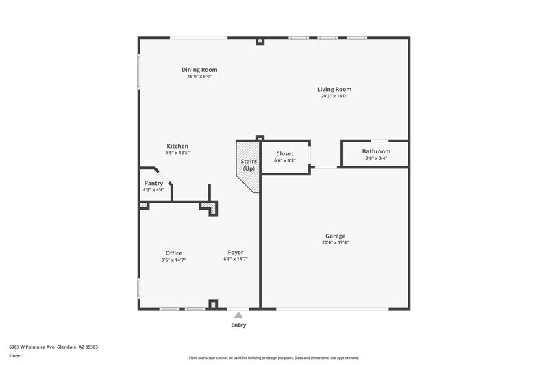 2,185/Mo, 6963 W Palmaire Ave Glendale, AZ 85303 Floor Plan View