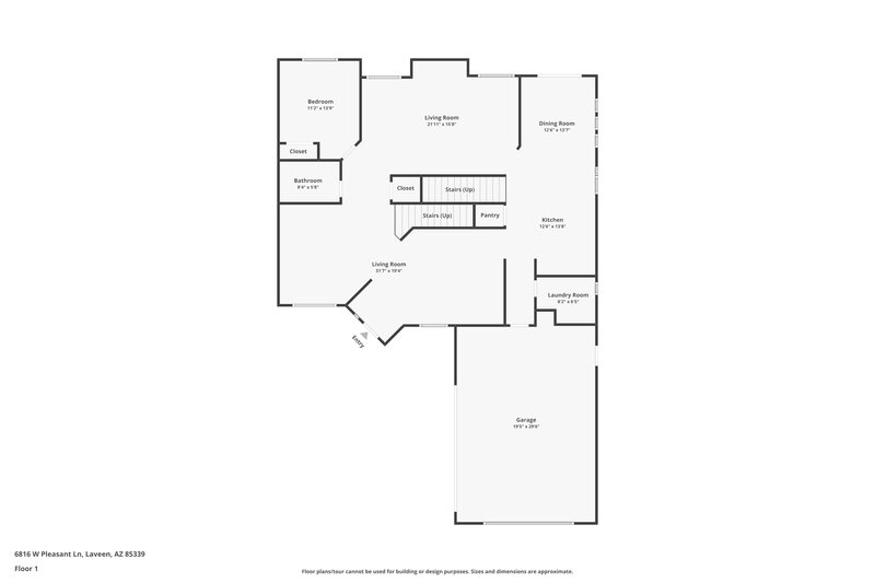 2,550/Mo, 6816 W Pleasant Ln Laveen, AZ 85339 Floor Plan View