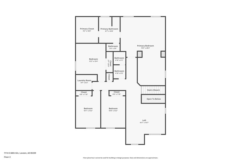 2,995/Mo, 7114 S 68th Gln Laveen, AZ 85339 Floor Plan View 2