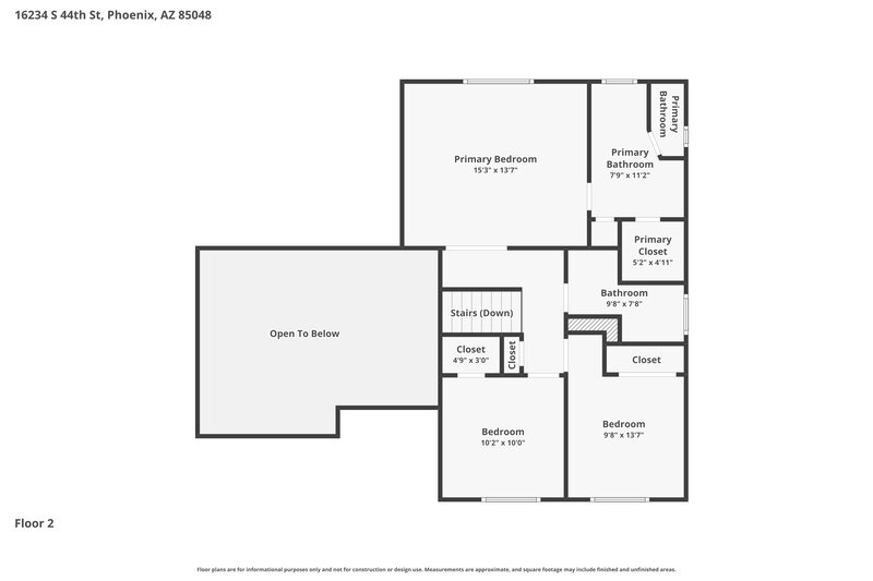 2,595/Mo, 16234 S 44th St Phoenix, AZ 85048 Floor Plan View 2