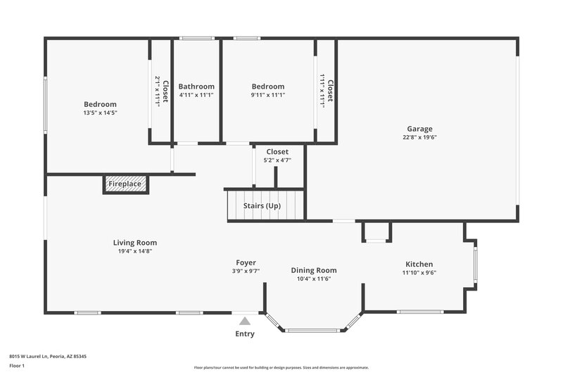 2,020/Mo, 8015 W Laurel Ln Peoria, AZ 85345 Floor Plan View