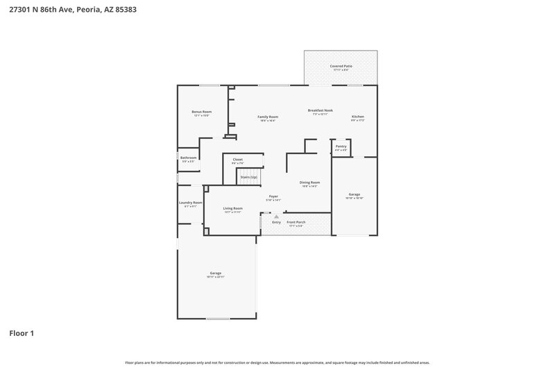 2,940/Mo, 27301 N 86th Ave Peoria, AZ 85383 Floor Plan View