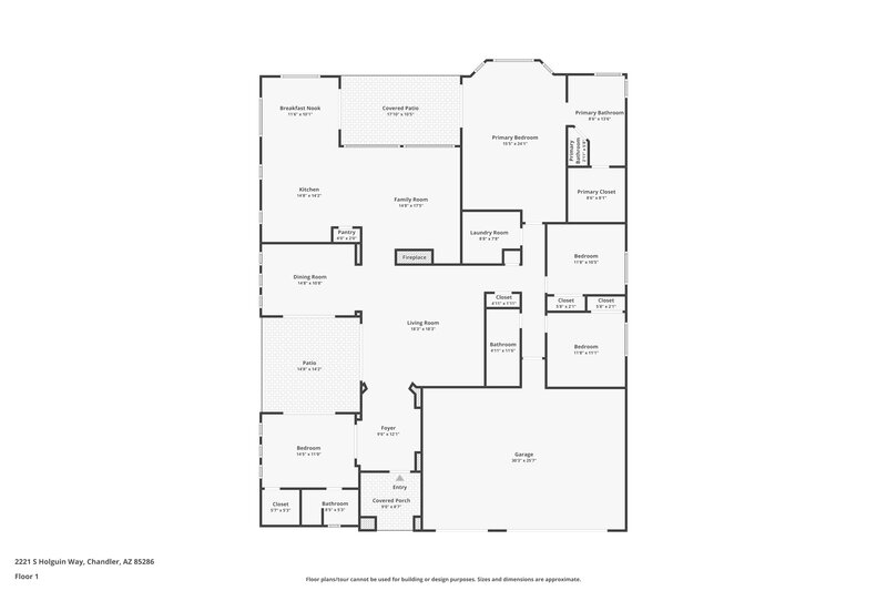 3,190/Mo, 2221 S Holguin Way Chandler, AZ 85286 Floor Plan View