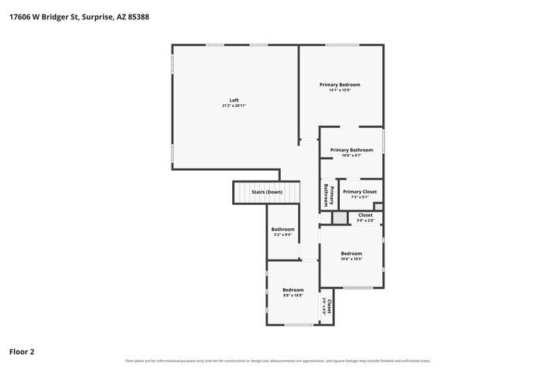 2,395/Mo, 17606 W Bridger St Surprise, AZ 85388 Floor Plan View