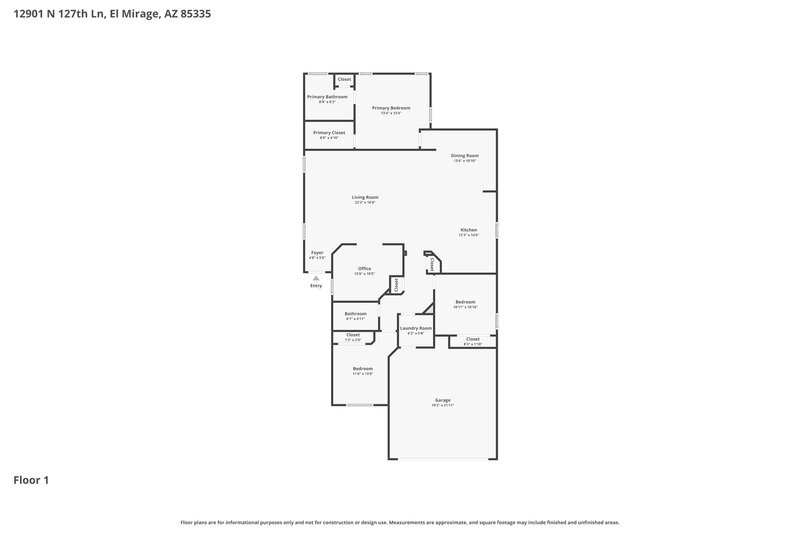 1,900/Mo, 12901 N 127th Ln El Mirage, AZ 85335 Floor Plan View