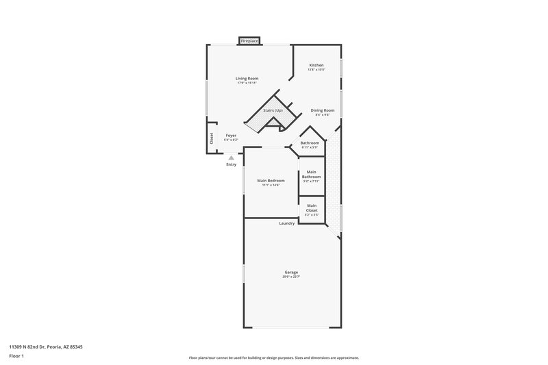 1,865/Mo, 11309 N 82nd Dr Peoria, AZ 85345 Floor Plan View
