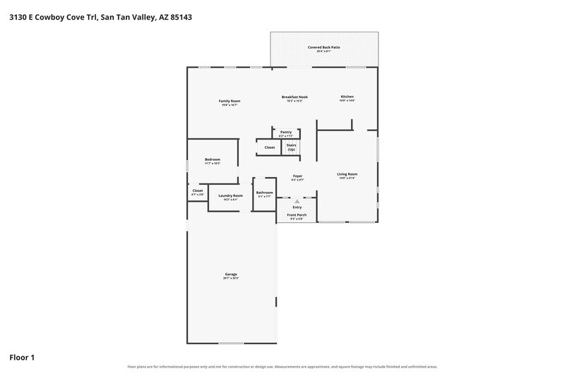 2,490/Mo, 3130 E Cowboy Cove Trl San Tan Valley, AZ 85143 Floor Plan View