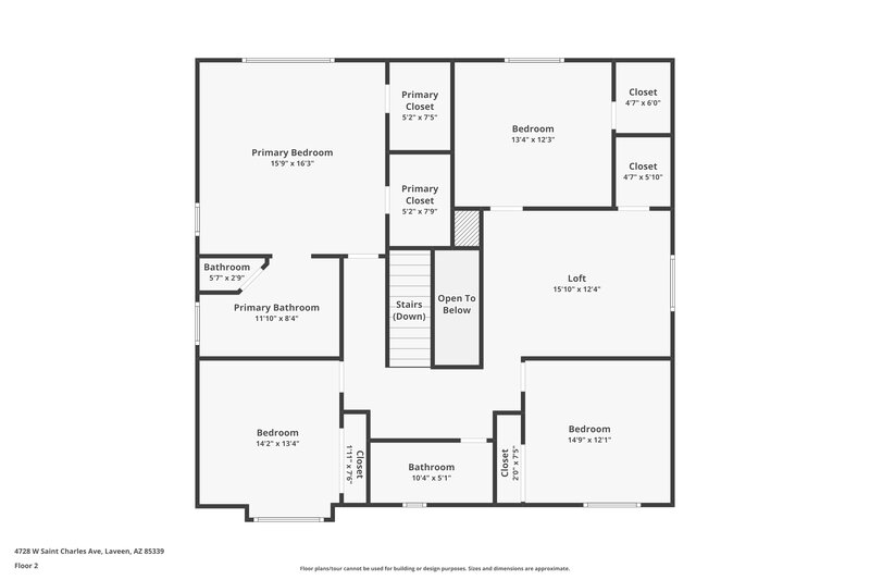 2,670/Mo, 4728 W St Charles Ave Laveen, AZ 85339 Floor Plan View 2