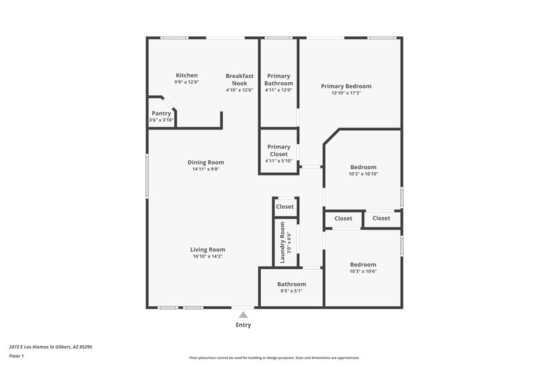 2,290/Mo, 2472 E Los Alamos St Gilbert, AZ 85295 Floor Plan View