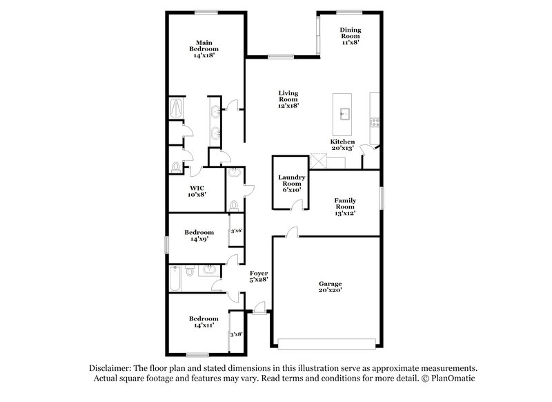 2,005/Mo, 13359 W Rowel Rd Peoria, AZ 85383 Floor Plan View
