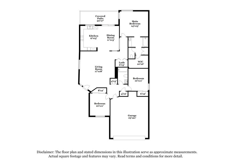 1,825/Mo, 16605 N 162nd Ln Surprise, AZ 85374 Floor Plan View