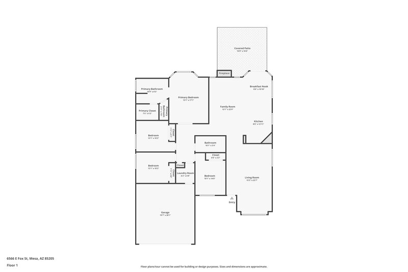 2,295/Mo, 6566 E Fox St Mesa, AZ 85205 Floor Plan View