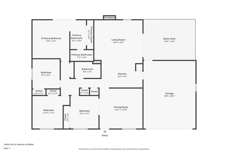 2,310/Mo, 12818 S Pai St Phoenix, AZ 85044 Floor Plan View
