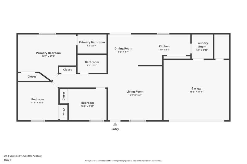 1,690/Mo, 305 E Gardenia Dr Avondale, AZ 85323 Floor Plan View