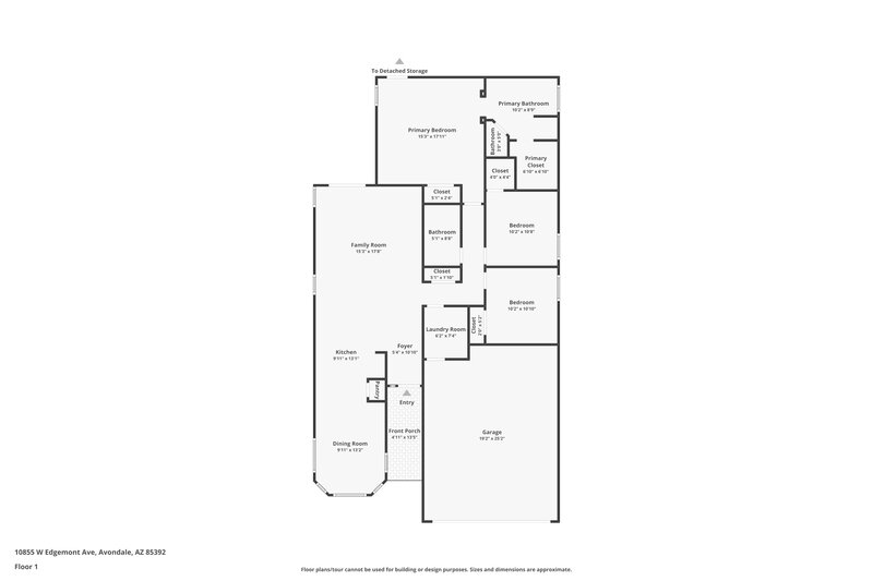1,960/Mo, 10855 W Edgemont Ave Avondale, AZ 85392 Floor Plan View 2