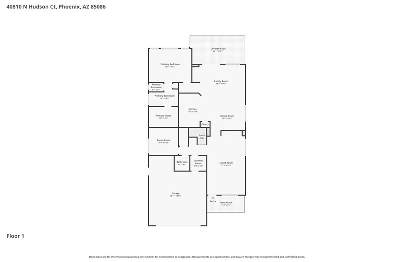 2,695/Mo, 40810 N Hudson Ct Anthem, AZ 85086 Floor Plan View