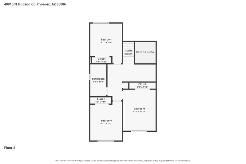 2,695/Mo, 40810 N Hudson Ct Anthem, AZ 85086 Floor Plan View 2