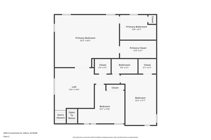 2,260/Mo, 3649 E Constitution Dr Gilbert, AZ 85296 Floor Plan View 2