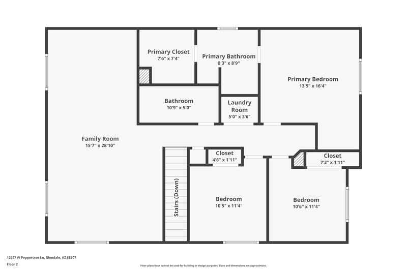 1,975/Mo, 12927 W Peppertree Ln Glendale, AZ 85307 Floor Plan View 2