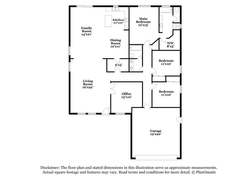 1,880/Mo, 17747 W Port Royale Ln Surprise, AZ 85388 Floor Plan View