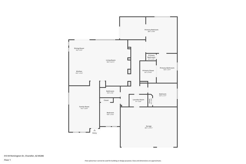 3,090/Mo, 513 W Remington Dr Chandler, AZ 85286 Floor Plan View