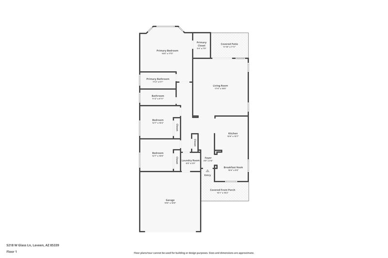 1,910/Mo, 5218 W Glass Ln Laveen, AZ 85339 Floor Plan View