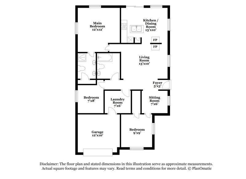 1,950/Mo, 21234 N 94th Ln Peoria, AZ 85382 Floor Plan View