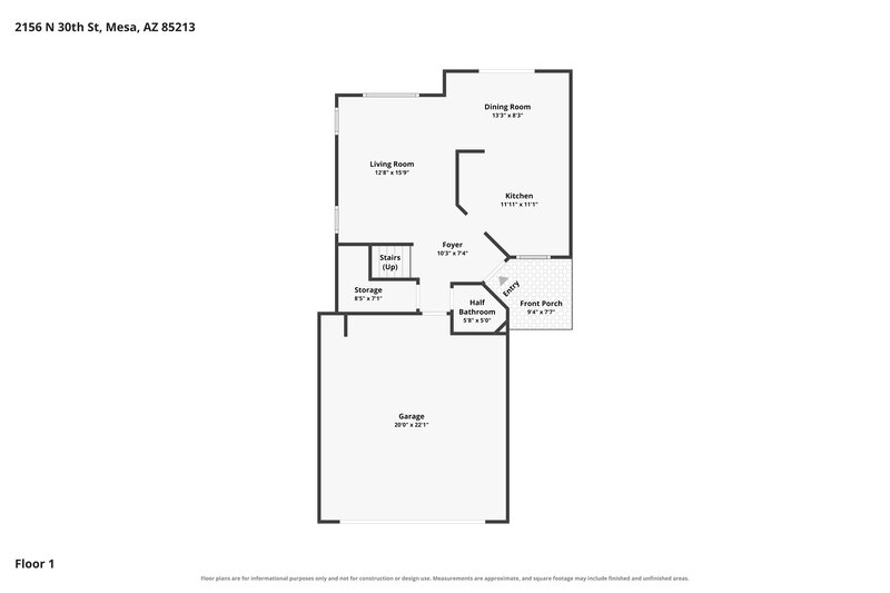 2,065/Mo, 2156 N 30th St Mesa, AZ 85213 Floor Plan View