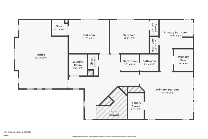 2,295/Mo, 1303 E Julian Dr Gilbert, AZ 85295 Floor Plan View 2