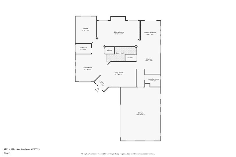 3,190/Mo, 4261 N 157th Ave Goodyear, AZ 85395 Floor Plan View