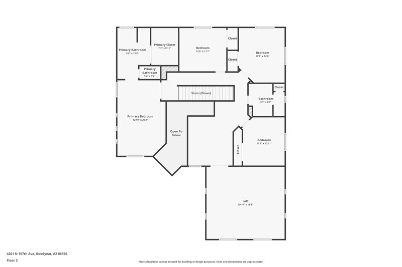 3,190/Mo, 4261 N 157th Ave Goodyear, AZ 85395 Floor Plan View 2
