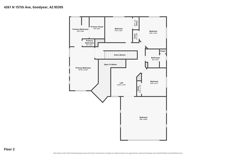 3,155/Mo, 4261 N 157th Ave Goodyear, AZ 85395 Floor Plan View 2